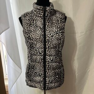 Betsey Johnson Black and White Leopard Print Vest